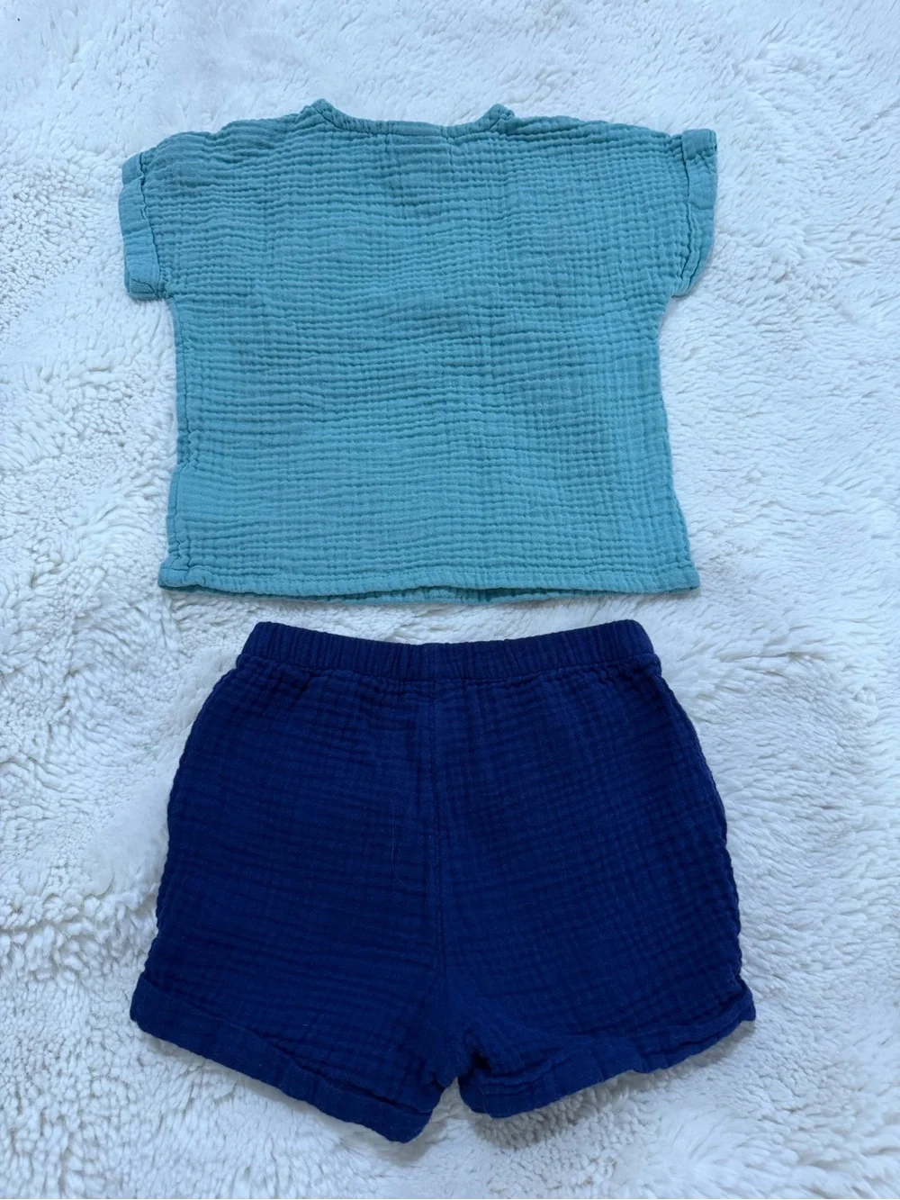 Cat & Jack Seafoam Top and Navy Shorts Two-Piece Set
